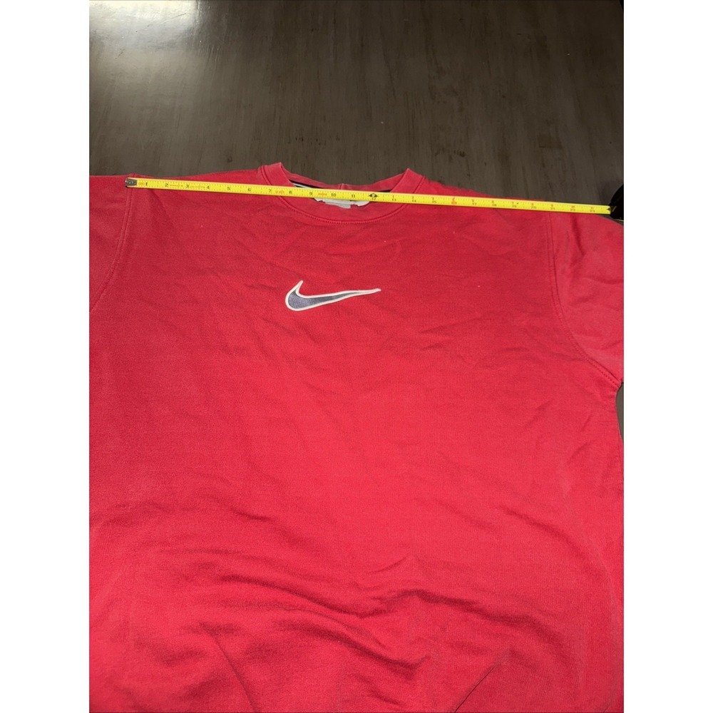 Vintage Nike Crewneck Sweatshirt Size‎ large center swoosh 90s nike Red Gray - Picture 7 of 10